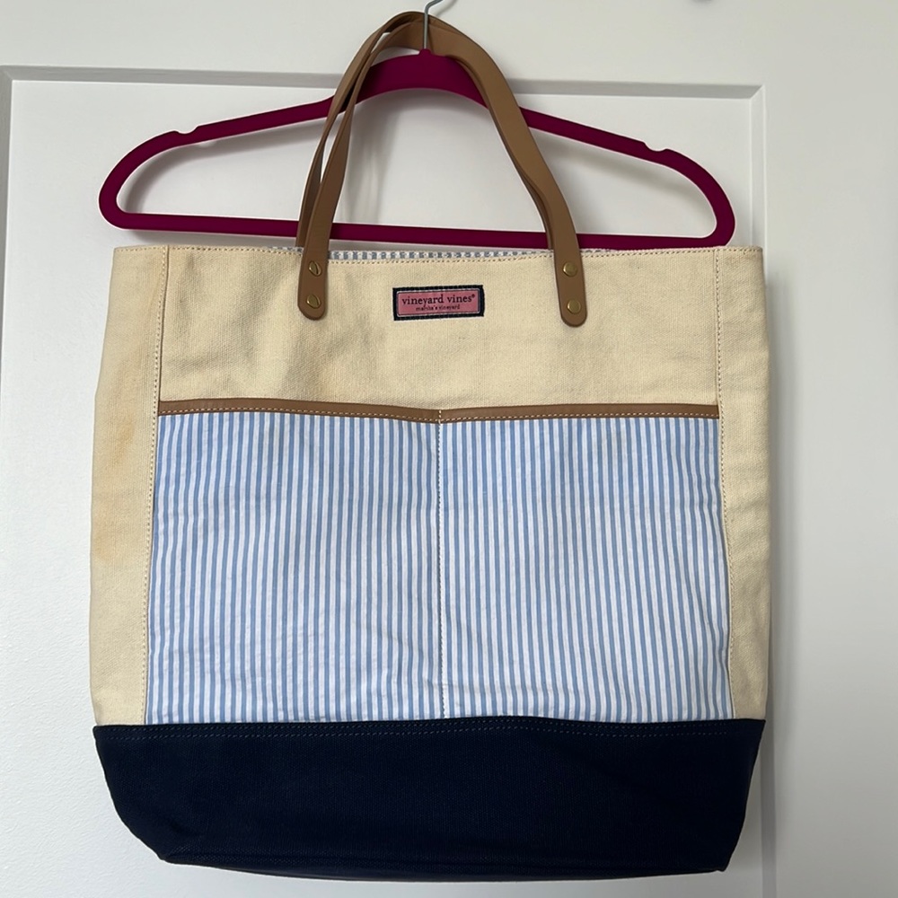 Vineyard Vines Seersucker Tote Bag